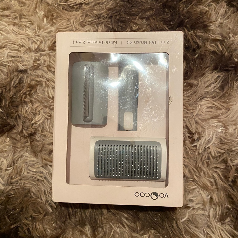 2-in-1 Pet Brush Kit - Gray